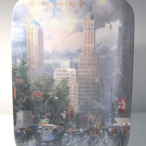 Vintage Rare Postcards By Thomas Kinkade &quot;New York&quot; Collector&#39;s Plate The Bradford Exchange 1994