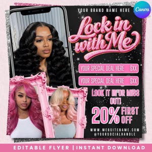 Salon Appointment Flyer Template | Customizable DIY Canva Design for Nail hair wig wax lash Services | Appointments Flyer | Canva Editable