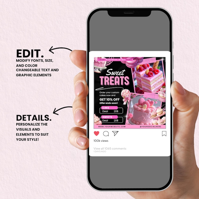 Bakery Flyer, Cake Flyer, Sweet Treats Dessert Flyer, DIY Flyer Template Design, Bake Shop Flyer, Baking Sale Flyer, Canva Editable
