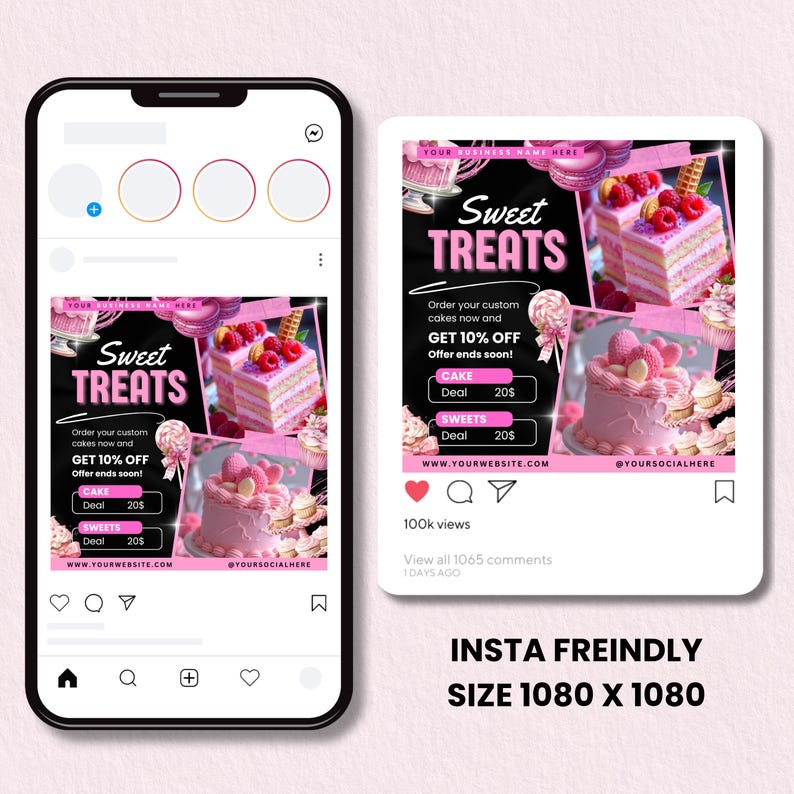Bakery Flyer, Cake Flyer, Sweet Treats Dessert Flyer, DIY Flyer Template Design, Bake Shop Flyer, Baking Sale Flyer, Canva Editable