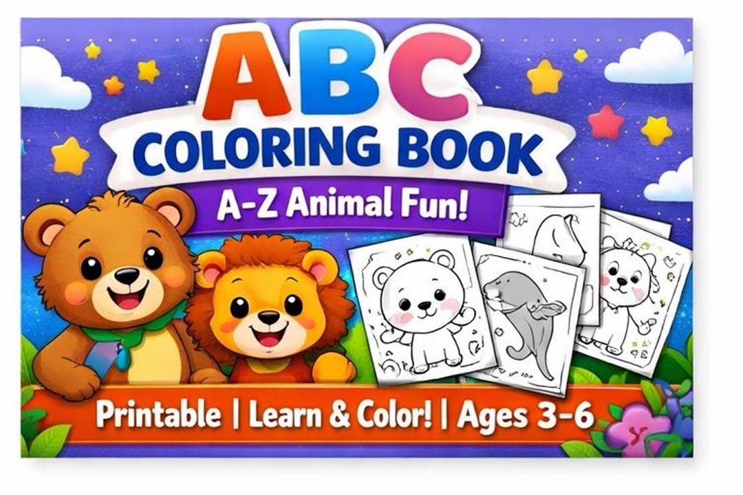 A–Z Alphabet Animals Coloring Book | 26 Printable Pages | Fun Kids ...