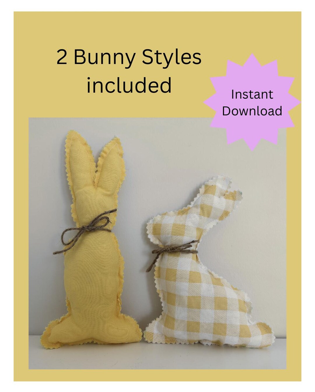 Bunny Sewing Pattern PDF | | Sitting & Standing Plush Rabbit - Etsy