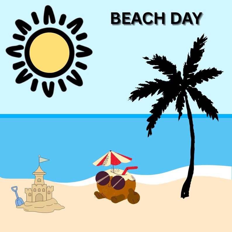 Beach Day Sticker Pack - Etsy