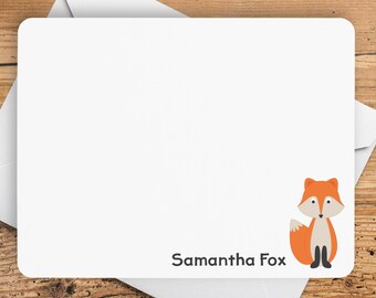 Fox Stationery, Fox Note Cards, Personalized Note Cards for Kids, Kids Thank You Cards, Kids Stationery, Children Stationery