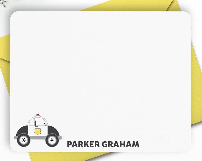 Police Car Stationery Police Car Note Cards Personalized - Etsy