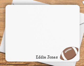 Football Stationery, Football Note Cards, Personalized Flat Note Cards for Kids, Football Notecards, Kids Thank You Cards, Sports Stationery