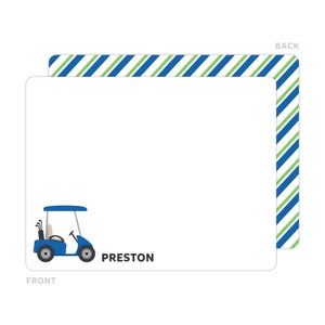 Golf Cart Stationery, Golf Cart Note Cards, Personalized Flat Notecards for Kids, Kids Stationery, Thank You Card, Sports Stationery