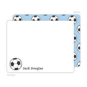 Soccer Stationery, Soccer Note Cards, Personalized Flat Note Cards for Kids, Soccer Notecards, Kids Thank You Cards, Sports Stationery image 2
