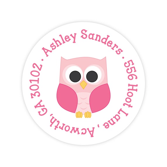 Owl Address Labels, Personalized Address Labels for Kids, Owl Sticker