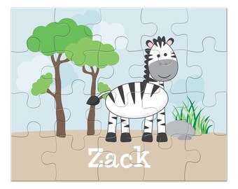 Zebra Puzzle - Personalized Puzzle for Kids - Jigsaw Puzzle - Children Puzzles - Personalized Name Puzzle - 8 x 10 puzzle, 20 pieces