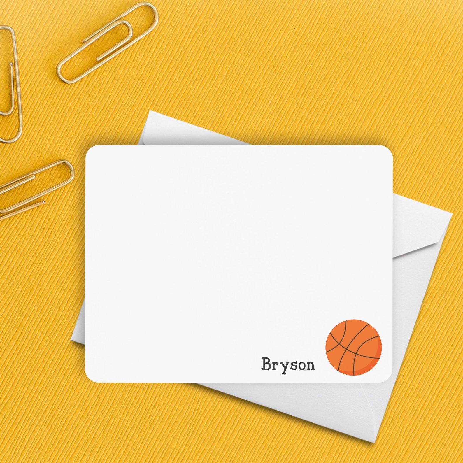 Basketball Stationery Basketball Note Cards Personalized Etsy