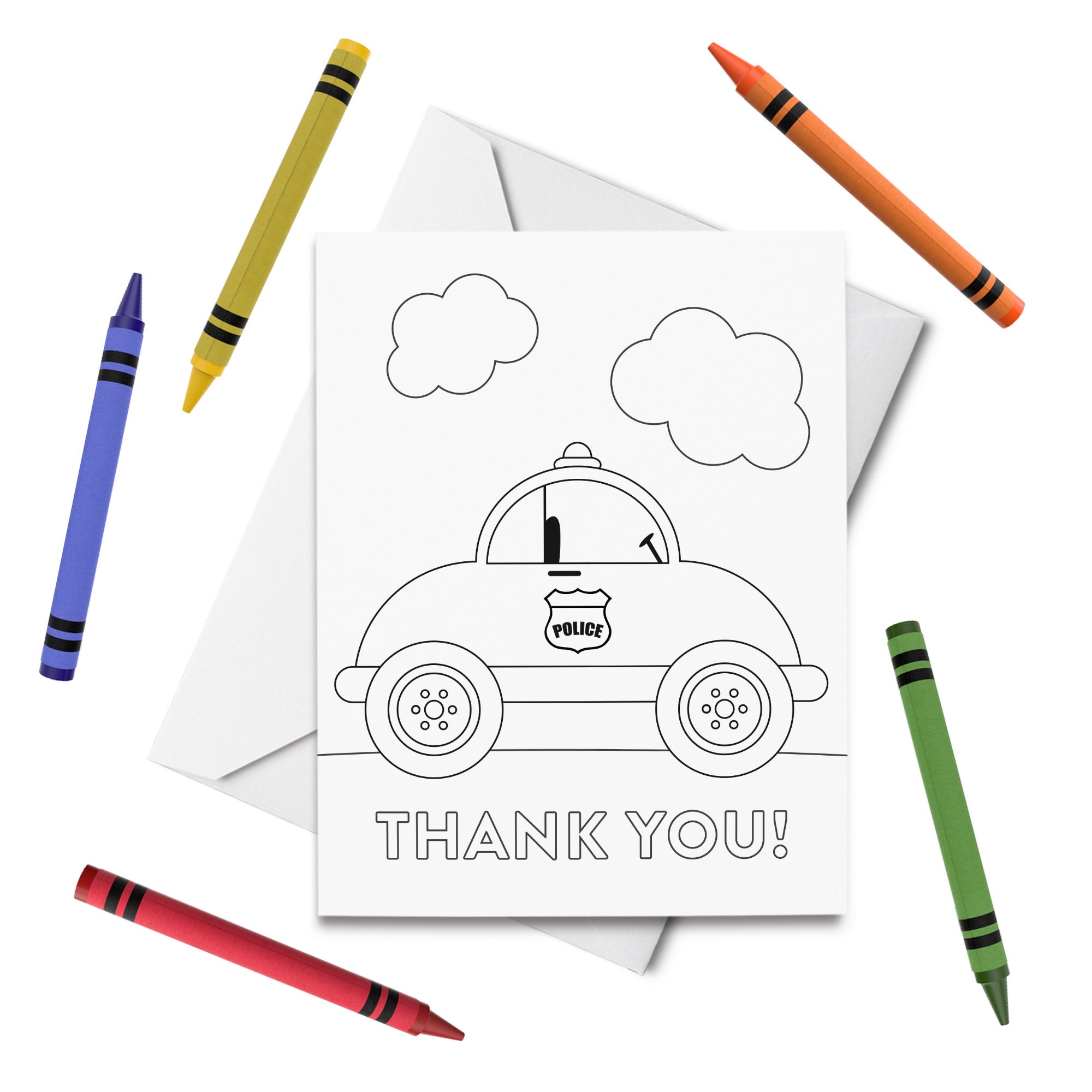 PRINTABLE Thank You First Responder Coloring Cards 3 Thank Etsy