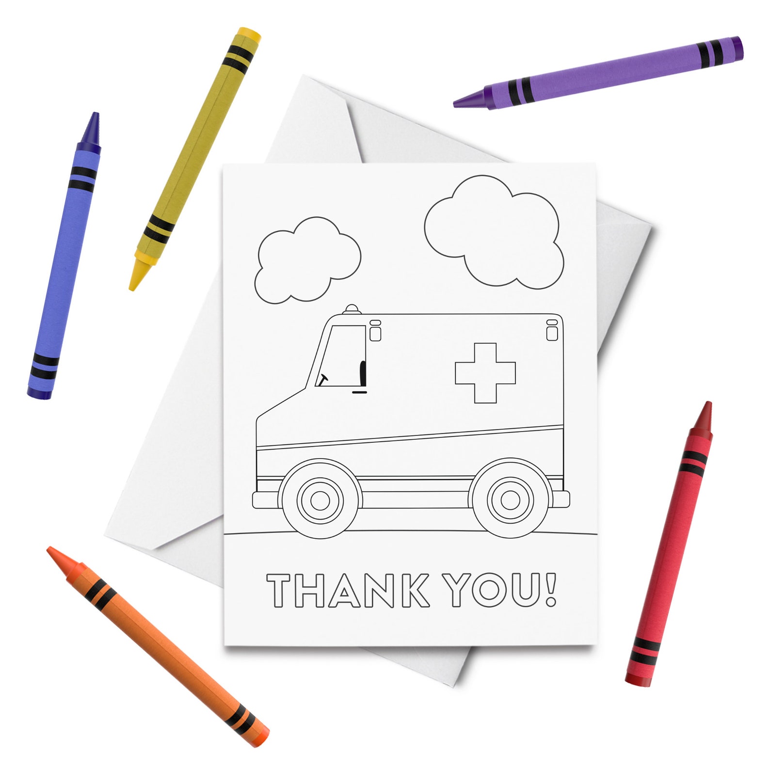 PRINTABLE Thank You First Responder Coloring Cards 3 Thank - Etsy