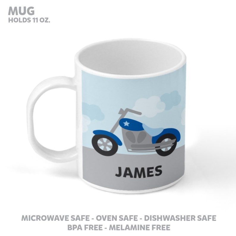 Motorcycle Plate Bowl Mug or Placemat Motorcycle Plastic Etsy