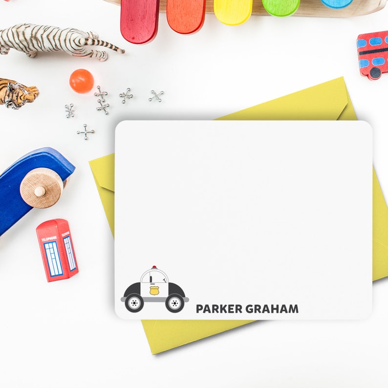 Police Car Stationery Police Car Note Cards Personalized - Etsy