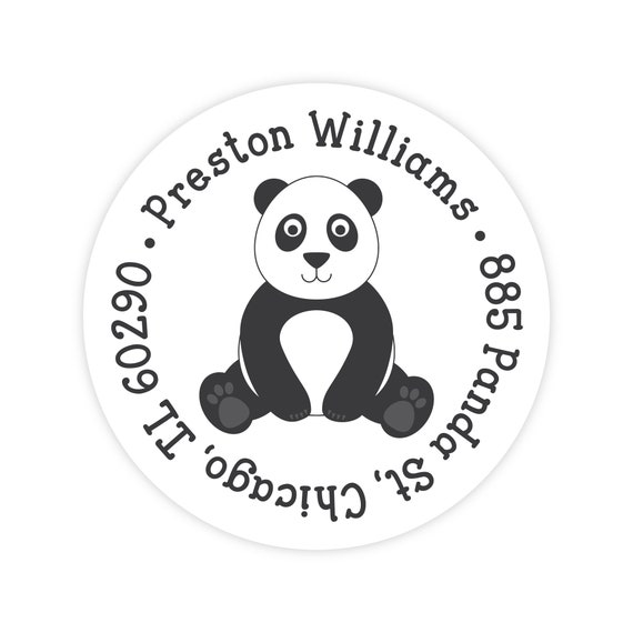 Panda Address Labels, Panda Stickers, Personalized Address Labels for ...
