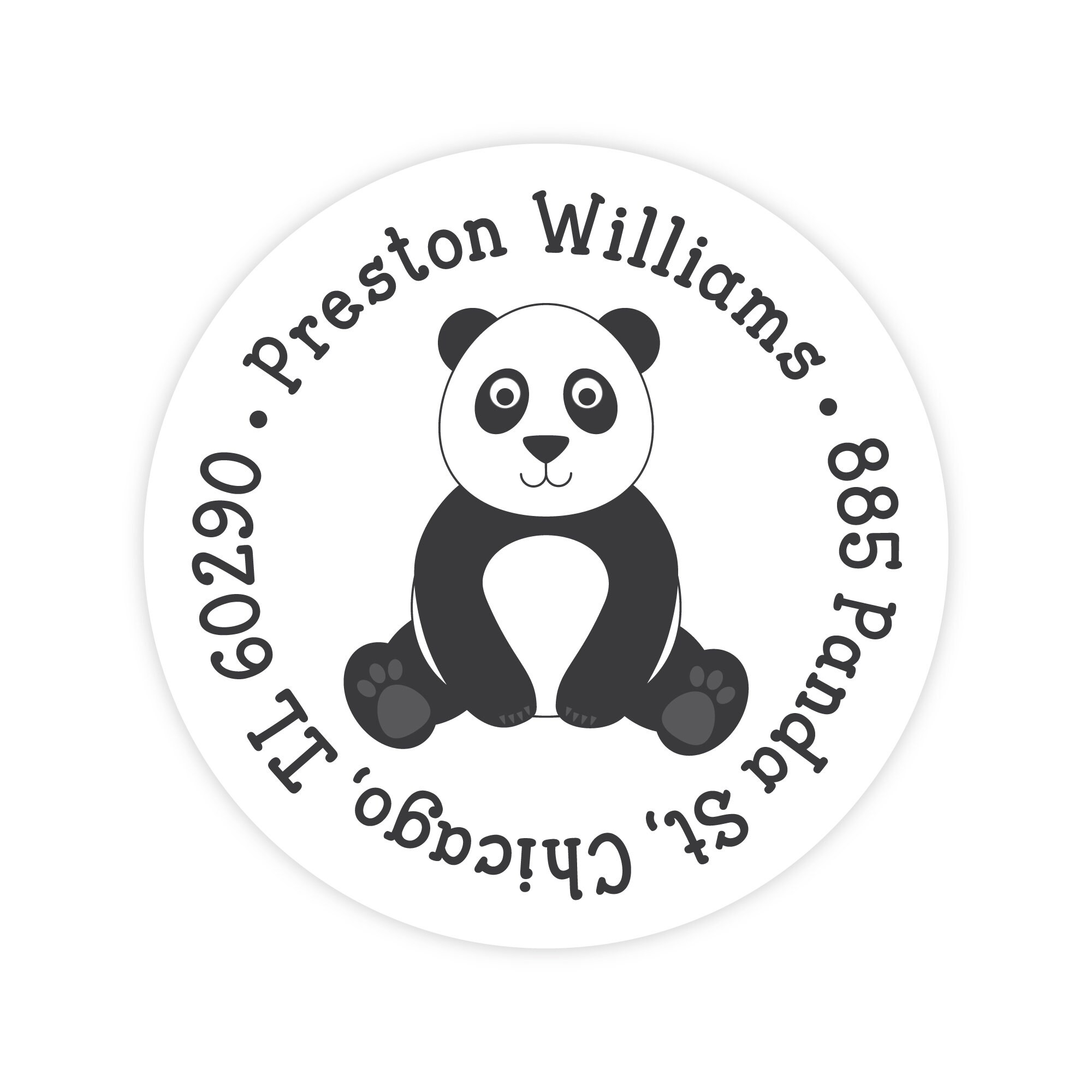 Panda Address Labels Panda Stickers Personalized Address Etsy