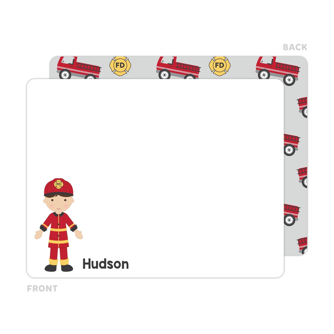 Firefighter Stationery Firefighter Boy Note Cards Etsy