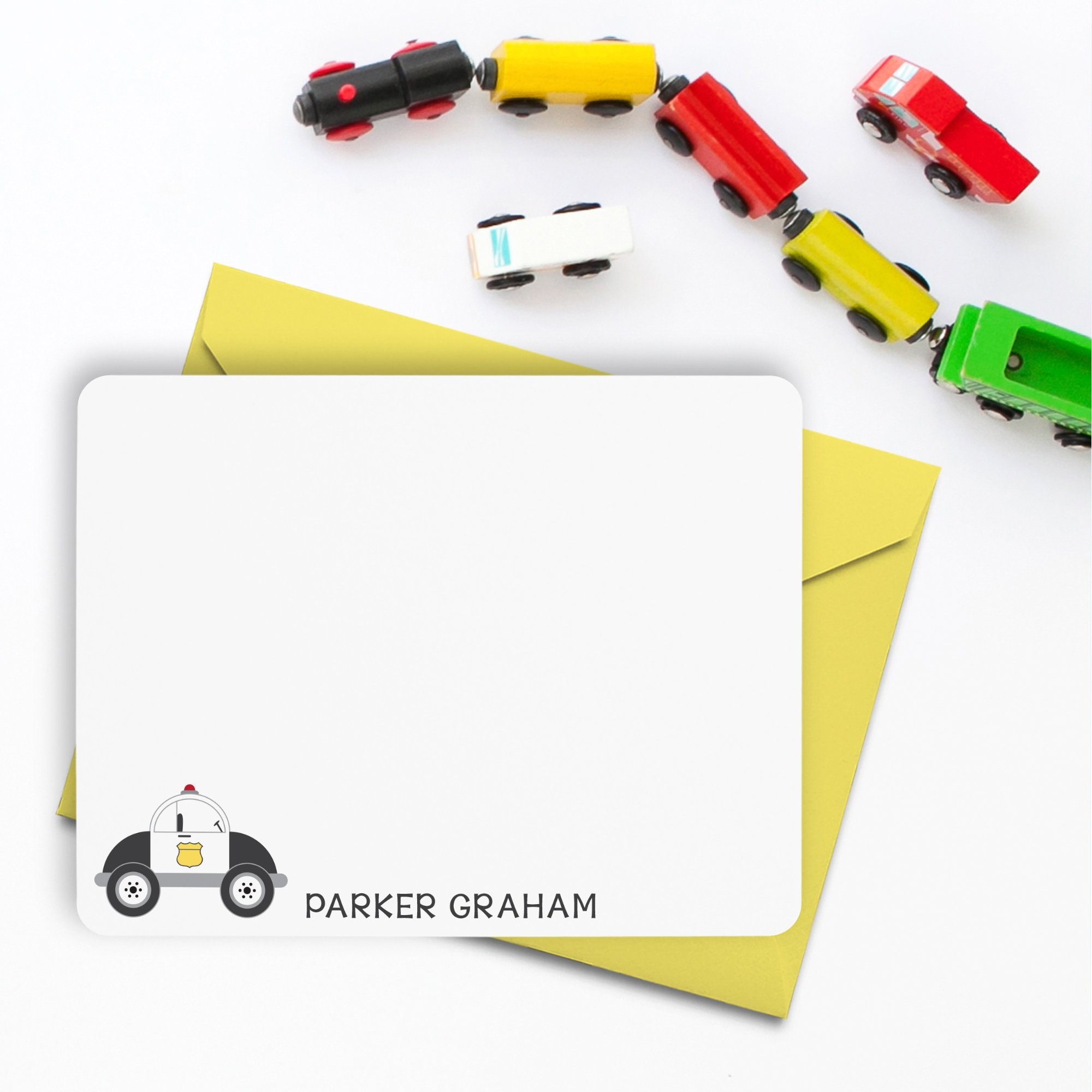 Police Car Note Cards Personalized Flat Notecards Police | Etsy