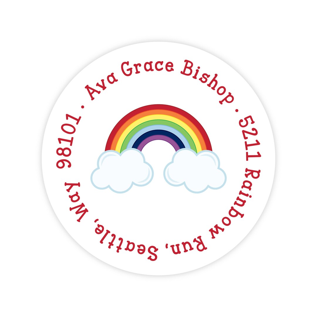 Rainbow Address Labels, Personalized Return Address Labels, Mailing