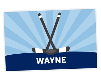 Hockey Placemat, Personalized Placemat for Kids, Sports Placemat, Childrens Placemat, Set The Table, Laminated Activity Name Placemat