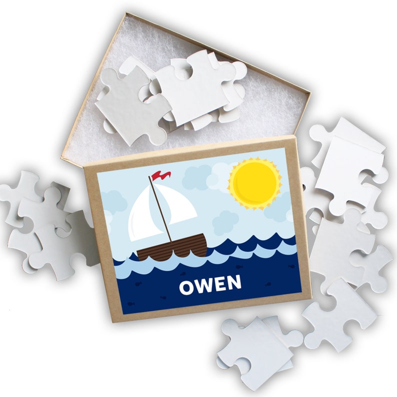 Sailboat Puzzle Personalized Puzzle for Kids Boat Jigsaw Etsy