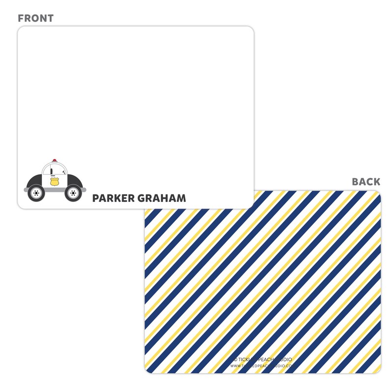 Police Car Stationery Police Car Note Cards Personalized - Etsy
