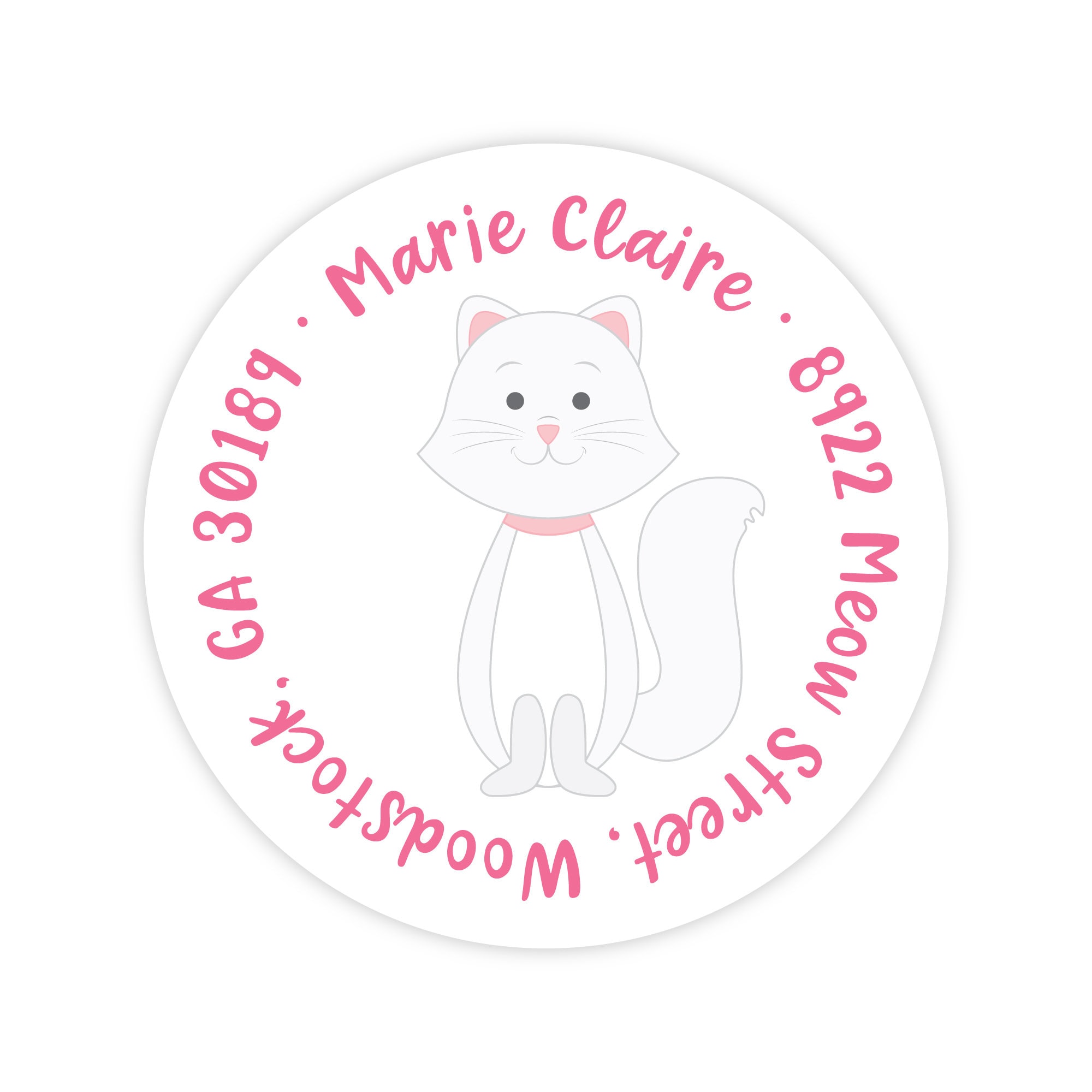 Cat Address Labels Personalized Address Labels for Kids Cat Etsy 日本