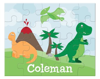 Dinosaur Puzzle - Personalized Puzzle for Kids - Jigsaw Puzzle - Children Puzzle - Personalized Name Puzzle - 8 x 10 puzzle, 20 pieces