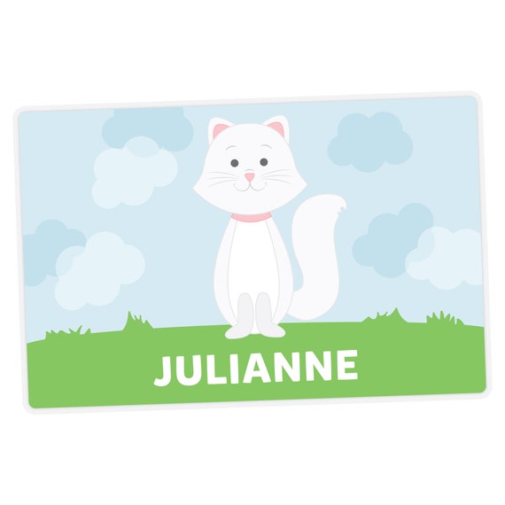 Cat Placemat Kids Personalized Placemat Childrens Placemat Set