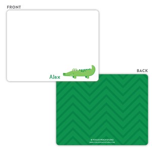 Alligator Stationery, Alligator Note Cards, Personalized Flat Note Cards for Kids, Children Stationery, Kids Thank You Cards, Gator Notecard image 3