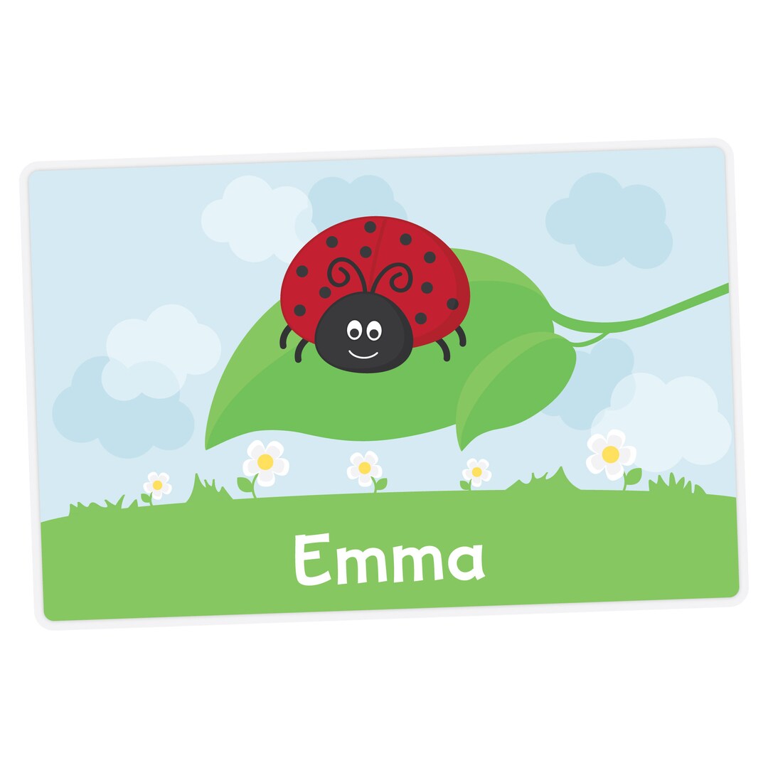 Ladybug Placemat, Personalized Placemat for Kids, Childrens Placemat
