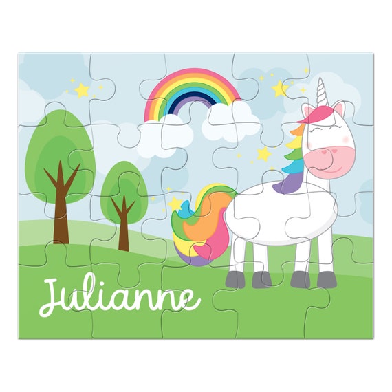 Unicorn Puzzle Personalized Puzzle For Kids Jigsaw Puzzle Children Puzzles Personalized Name Puzzle 8 X 10 Puzzle 20 Pieces By Tickled Peach Studio Catch My Party