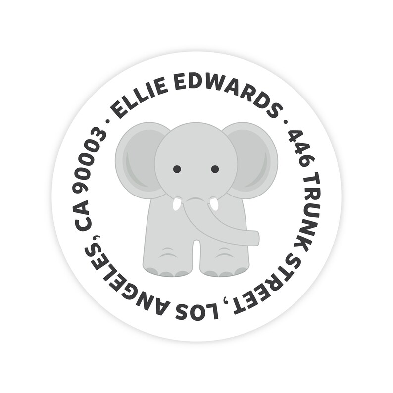 Elephant Address Labels Personalized Address Labels for Kids Etsy