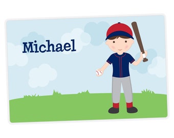Baseball Player Placemat, Personalized Placemat for Boy, Childrens Placemat, Baseball Placemat, Set The Table, Laminated Activity Placemat