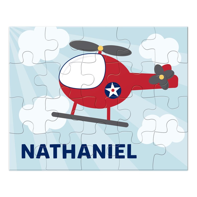 Helicopter Puzzle Personalized Puzzle for Kids Jigsaw Etsy