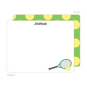 Tennis Stationery, Tennis Note Cards, Personalized Flat Notecards for Kids, Kids Stationery, Thank You Card, Sports Stationery image 2
