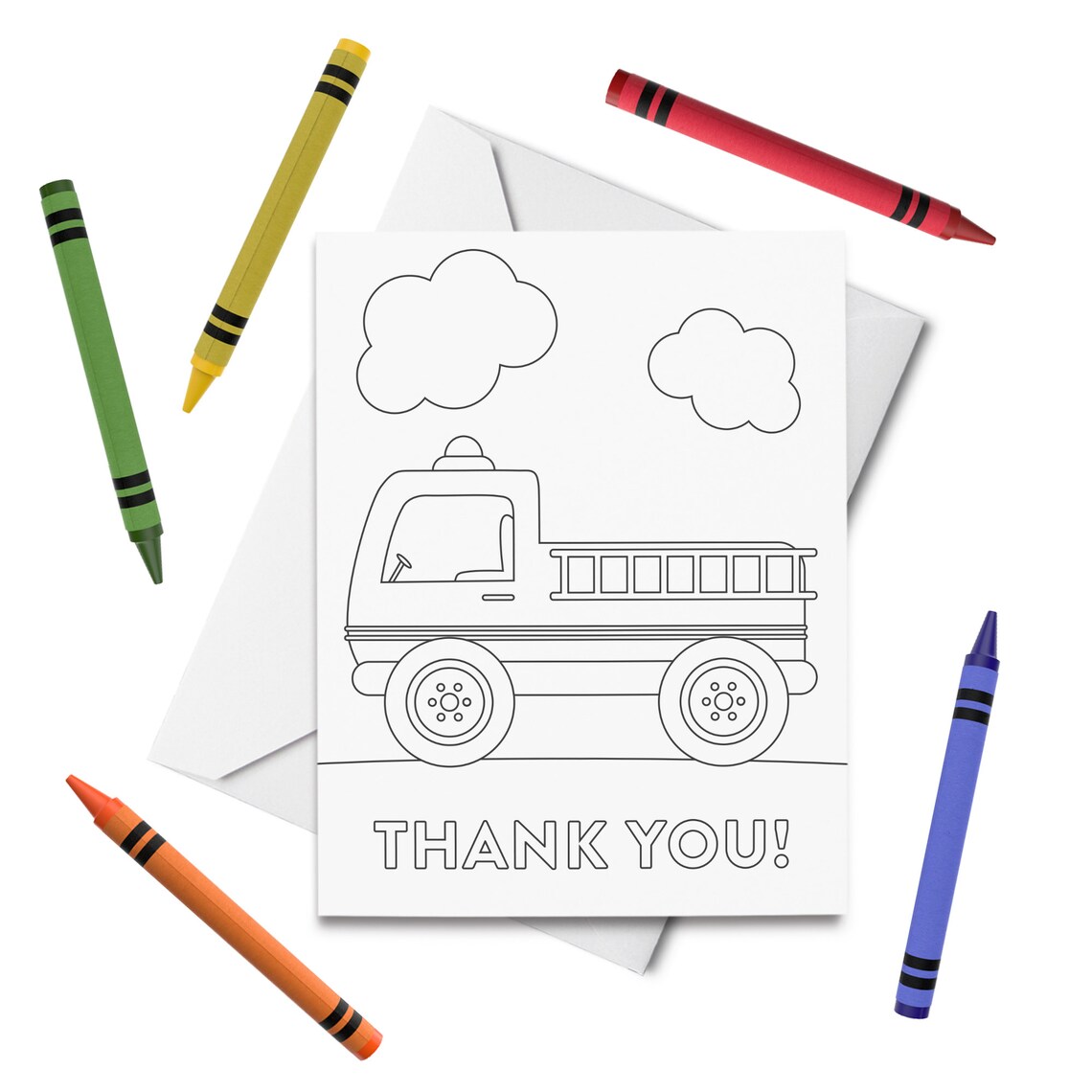 PRINTABLE Thank You First Responder Coloring Cards 3 Thank | Etsy
