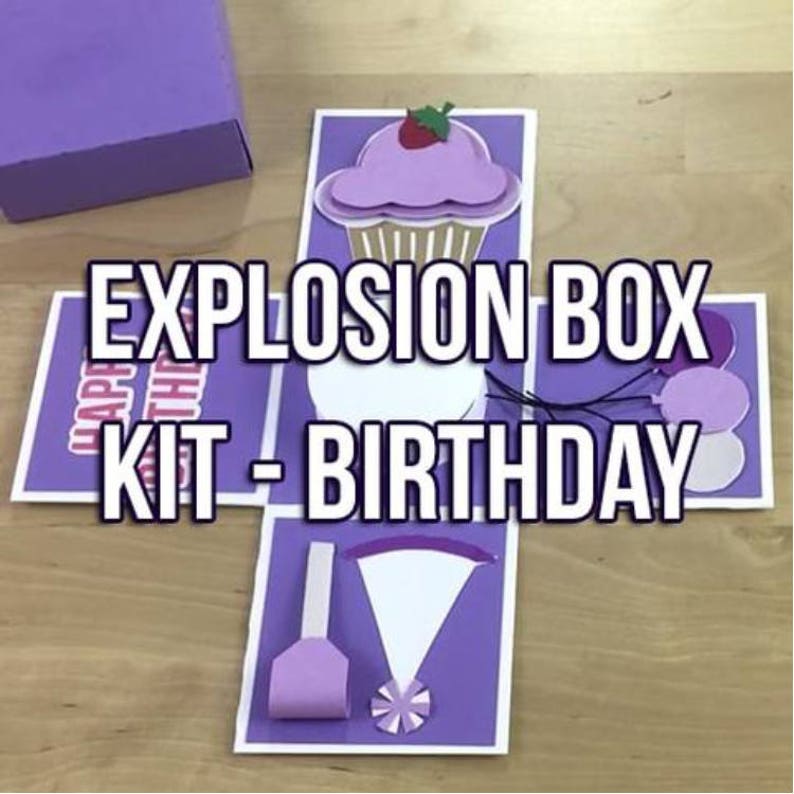Download SVG PDF Interactive Explosion Box Card DIY Kit: Birthday ...