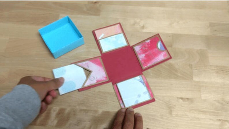 svg pdf explosion box template kit with pockets and slider etsy