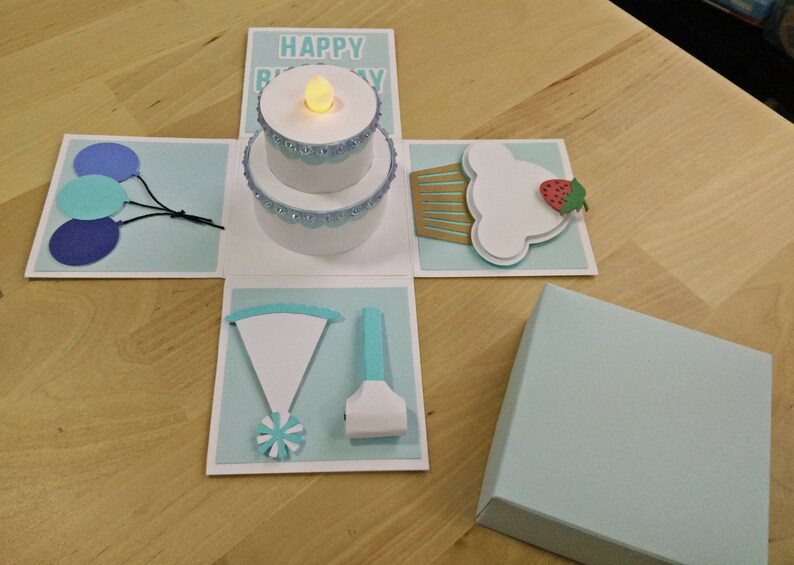 Download SVG PDF Interactive Explosion Box Card DIY Kit: Birthday ...