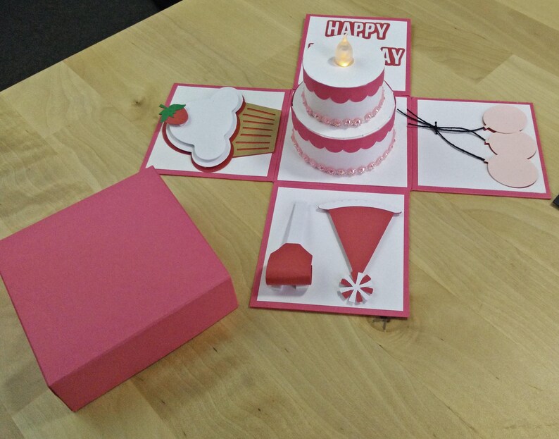 Download SVG PDF Interactive Explosion Box Card DIY Kit: Birthday ...