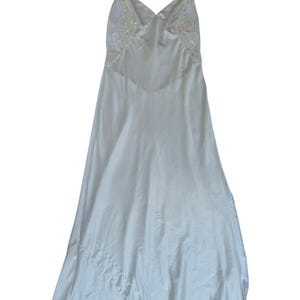 Victoria’s Secret Ivory Satin & Lace Slip Dress – Size Medium – Vintage Inspired Lingerie