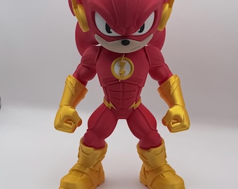 Speed Force Sonic x Flash 11" Tall Fan Art 3D Printed Figure Collectible
