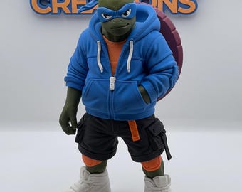 Leonardo Ninja Turtle Figure 10” | Urban TMNT Inspired | Street Style 3D Printed Collectible | Fan Art Decor