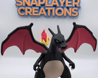 Charizard Inspired 3D Print | 9” Anime Dragon Figure | Pokémon Fan Art Collectible | Desk Decor | Gift for Gamers
