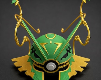 Dragon Anime Gaming Display – 3D Printed Shelf Collectible – Gamer Desk Decor – Rayquaza Inspired Fan Gift