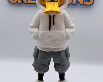 Urban Daffy Duck 3D Printed Figure | Streetwear Cartoon Collectible | 12 Inch Desk Decor | Hype Style Art Toy Gift