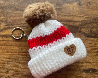 If You Know You Know Keychain. Twisted Raven Design’s Version. 87, Hat, Red, White, Keychain