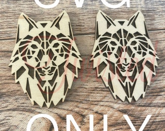 SVG Earring File-Large 2.5 inch Geometric Wolf Earrings